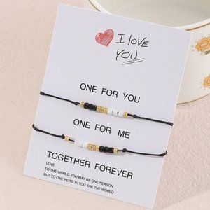 "Together Forever" beaded bracelet set